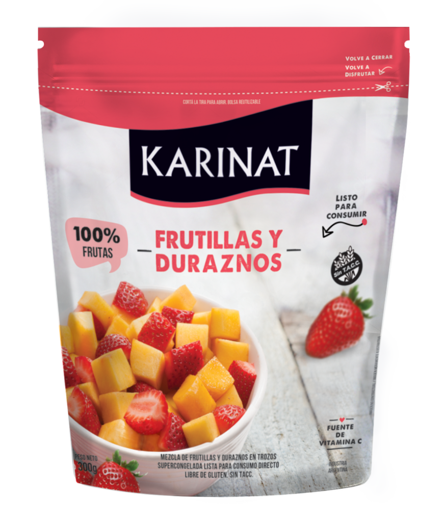 Frutilla - Durazno cubeteados 300 gr